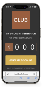 At Club Collective, we believe our VIPs deserve more — and this January, we’re proving it with our VIP Unlock Instant Win Generator. For a limited time, Club Collective VIPs can instantly win up to $100 off their booking with our VIP Instant Win Promotion, available exclusively in front of reception.